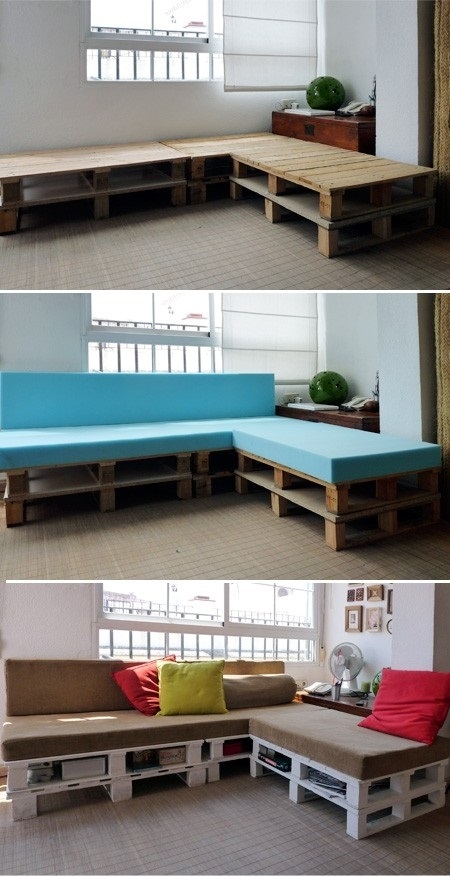 Step-by-step building a wood pallet couch