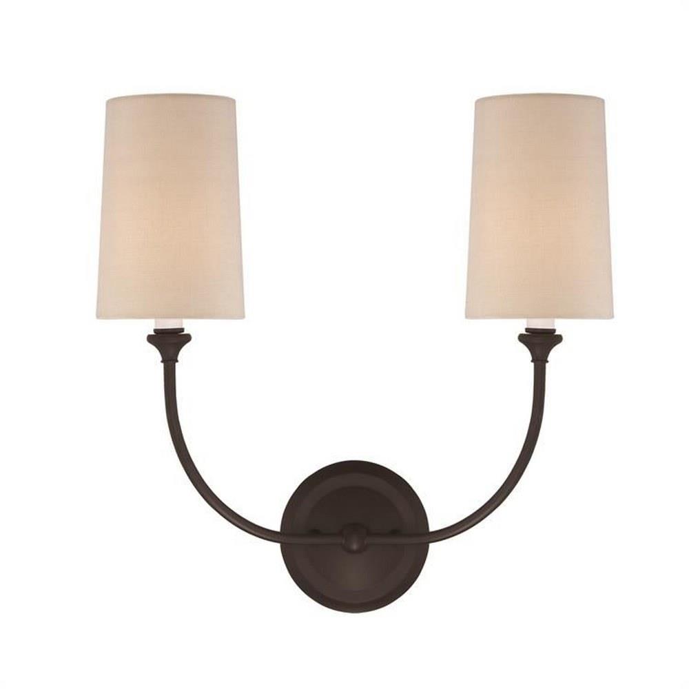 Crystorama Lighting 2242 Db Sylvan Two Light Wall Sconce In Minimalist Style 15 87 Inches Wide By 16 Inches High