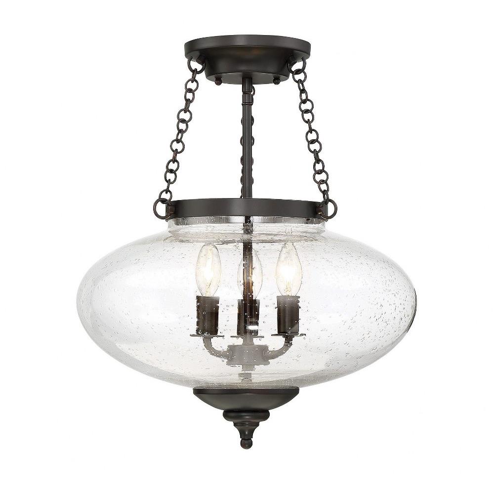 Savoy House 6 9040 3 3 Light Semi Flush Mount Farmhouse Style With Coastal And Rustic Inspirations 19 Inches Tall By 16 Inches Wide